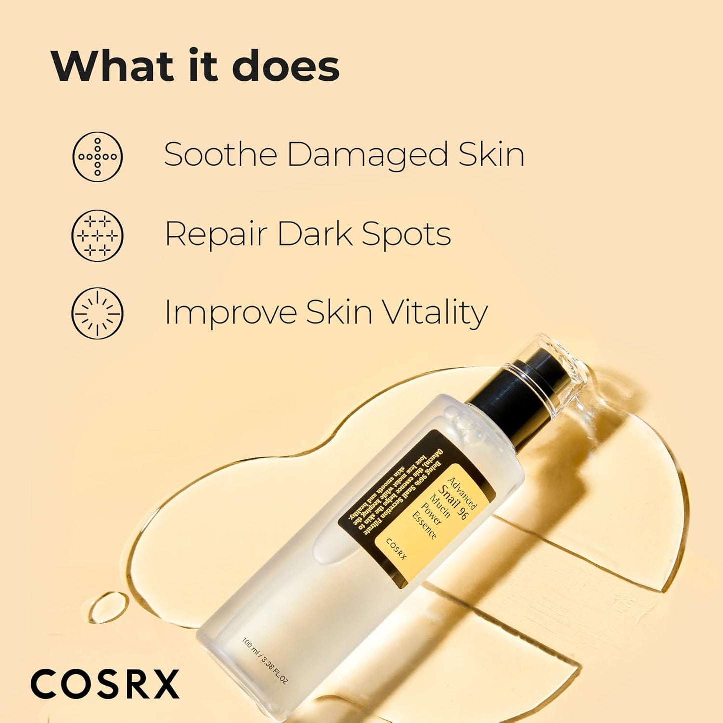 Cosrx snail serum collagen liquid facial essence liquid hydrating moisturizing essence 100ml