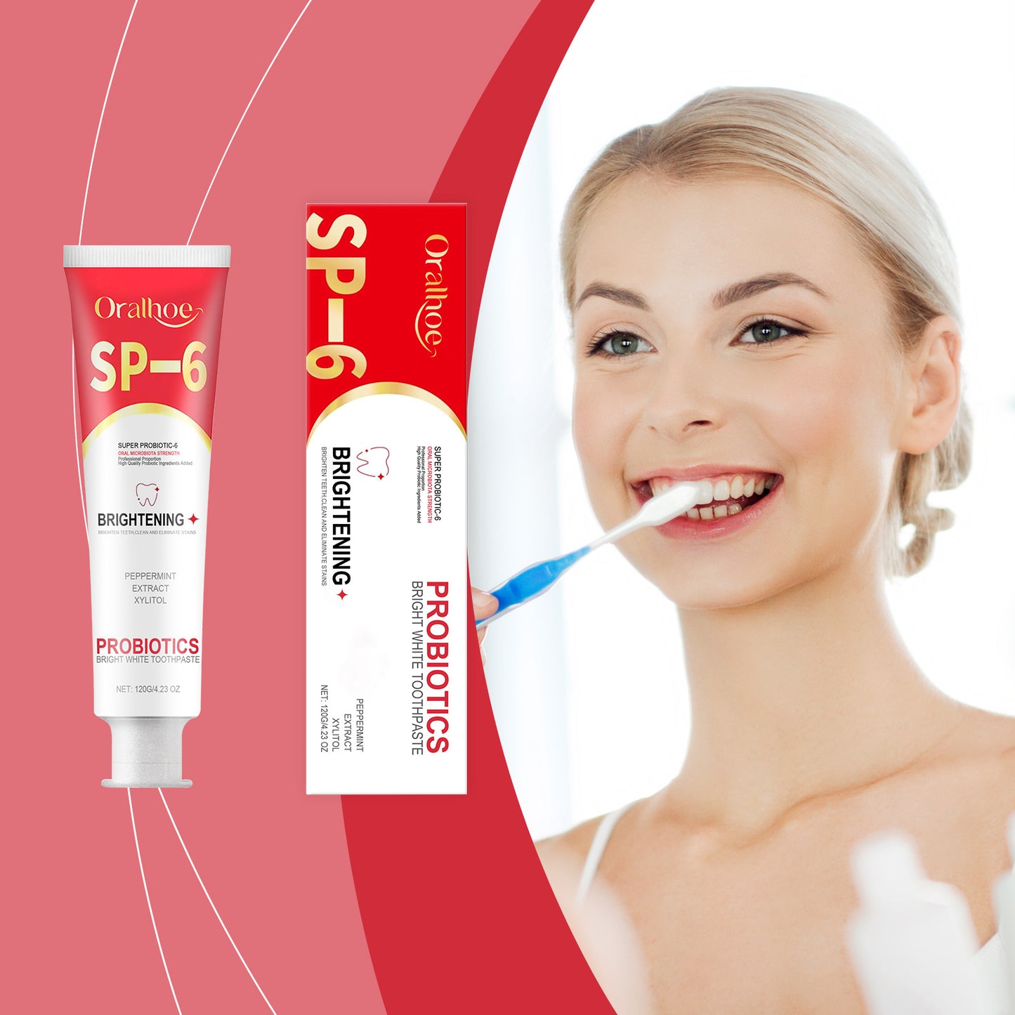 ORALHOE probiotic toothpaste for teeth cleaning, hygiene, freshness and care, oral care toothpaste