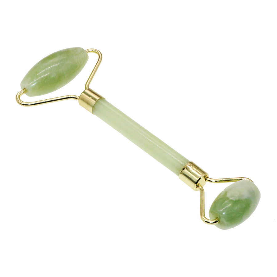 Double Head Natural Jade Facial Massage Beauty Rollers Skin Care Tools Health Gemstone Face Rollers Customized Pouch